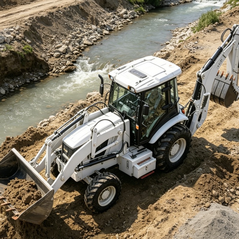 Heavy Equipment Working - Промышленный экскаватор-погрузчик 4x4 с полным приводом,