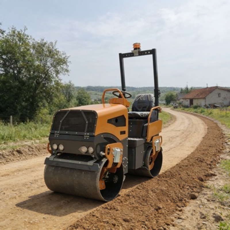 Heavy Equipment In Construction - Вибрационный дорожный каток-компактор для тяжелых работ,