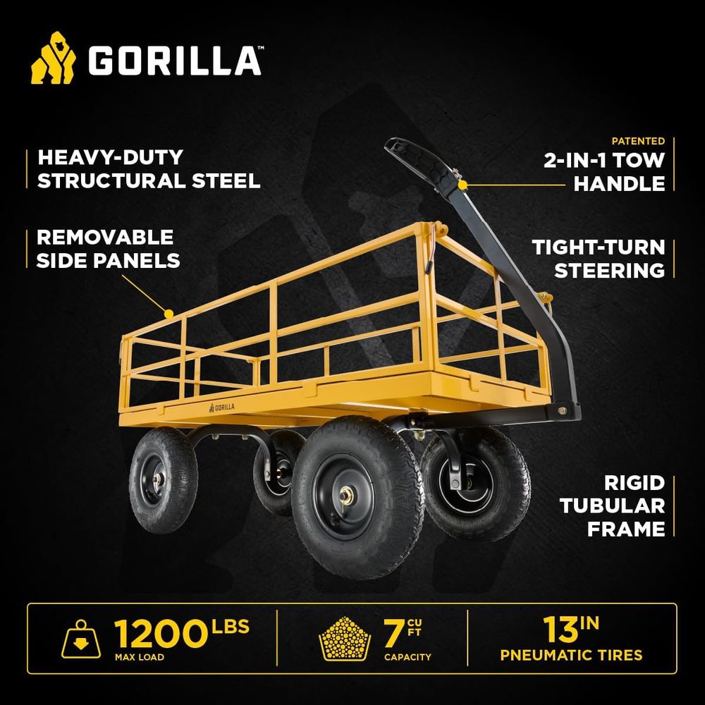Усиленная садовая тачка-тележк – обзор и цена Heavy Equipment Yellow